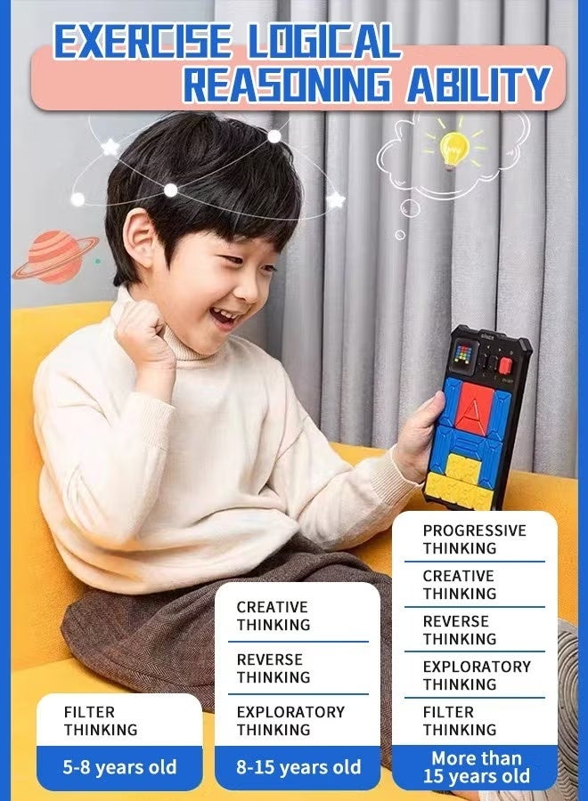 GiiKER Super Slide Puzzle Brain Teaser Games with 500+ Levels STEM Interactive Handheld Games Console, Educational Kid Teens Toys,Travel Relax Brain Game, Board Toys for Birthday Gifts for All Ages - Image 2